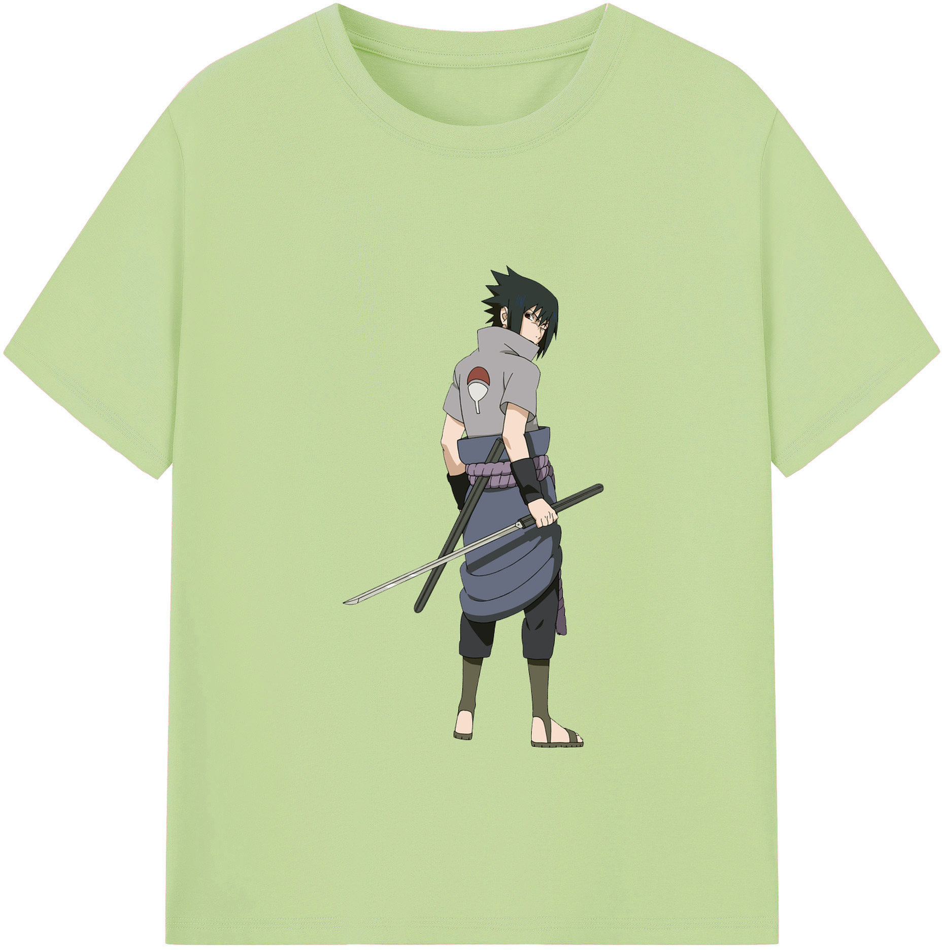 （画像用） NARUTO -ナルト- うちは サスケ Uchiha Sasuke 綿100％半袖Tシャツ（フロントプリント）